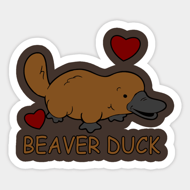 Beaver Duck (Platypus Humour) Sticker by AlondraHanley